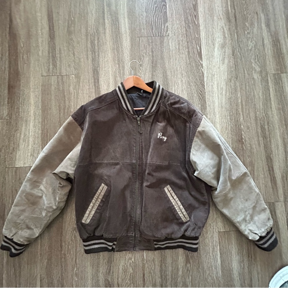 Vintage Suede Bomber Jacket